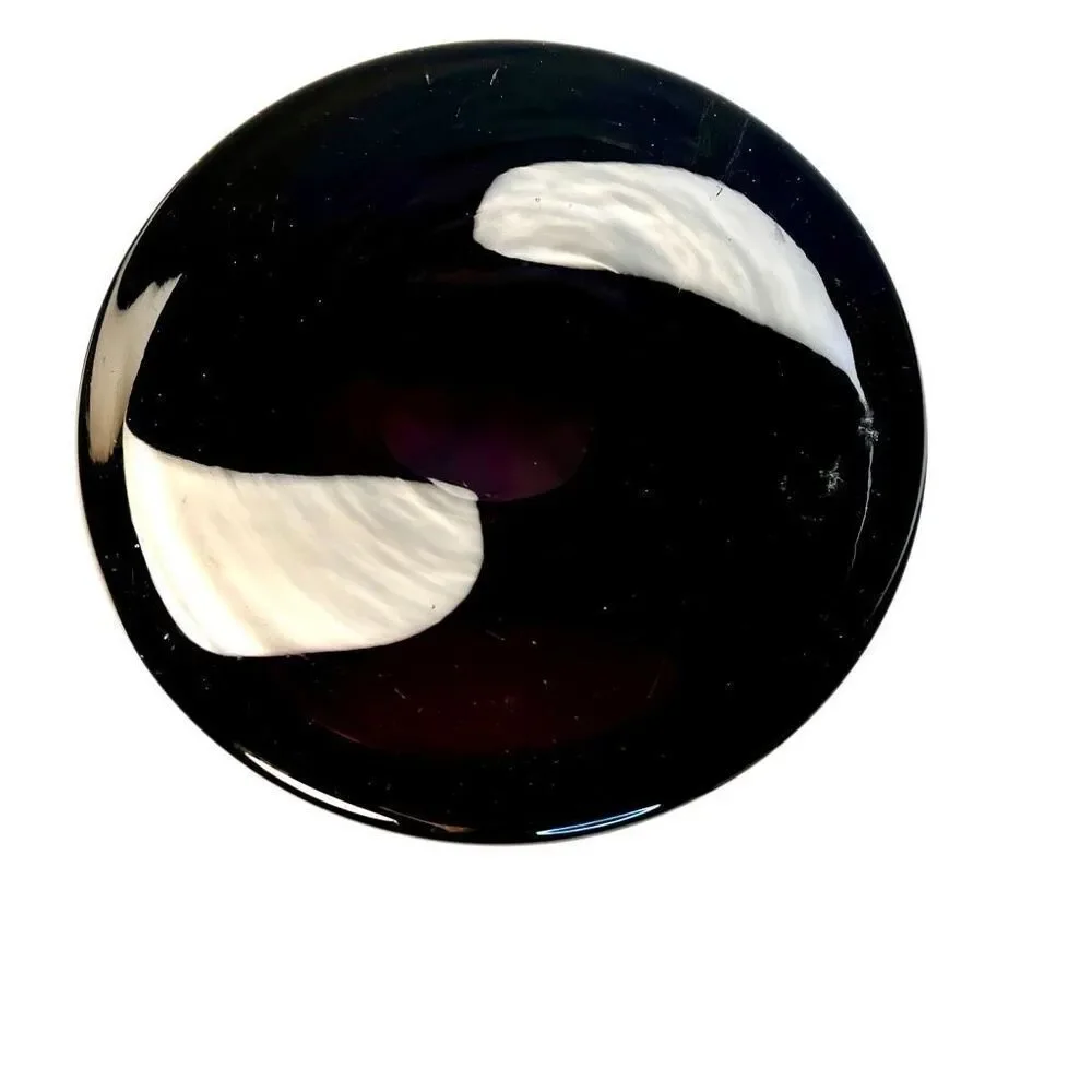 Vtg 1960’s Amethyst & White Swirl Cylindrical Wide Top Vase